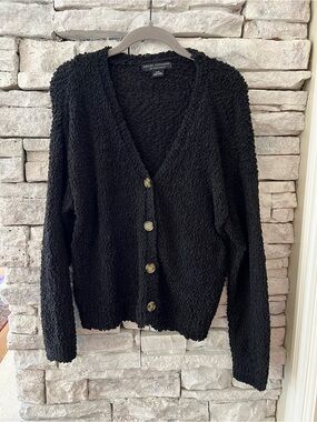 Social Standard by Sanctuary Black Boucle Cozy Cardigan Size s